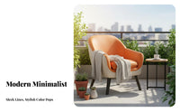 Minimalist and aesthetic plush Lounge Chair Modern Design Armchair space-saving Indoor Seating Comfortable for Apartment Dwellers, Interior Designers, Balcony, Bedroom, Office, Reception Area