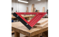 Woodworking Triangle Ruler Imperial Triangle Ruler with Base Carpenter Square Metric Layout Tool Wear-Resistant for Woodworkers