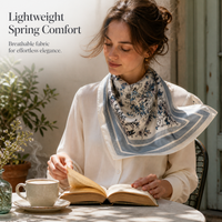 Navy Blue Paisley Waist Scarf for Dresses and Commuter Fashion