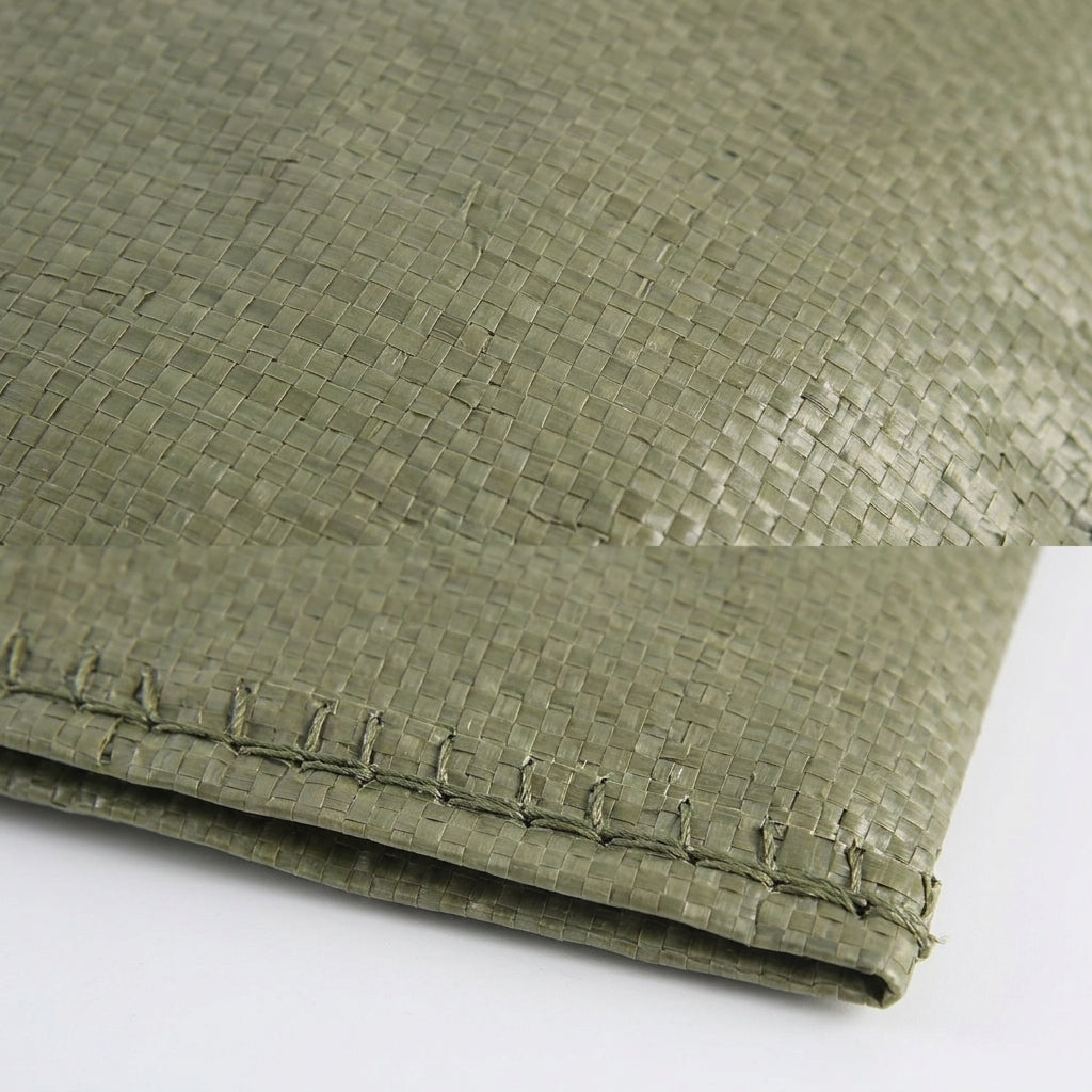 10 Pack Gray Woven Polypropylene Bags for Debris Sacks, Heavy Duty 50kg Garden Bags, Tear-Resistant Industrial Sacks for Building and Waste