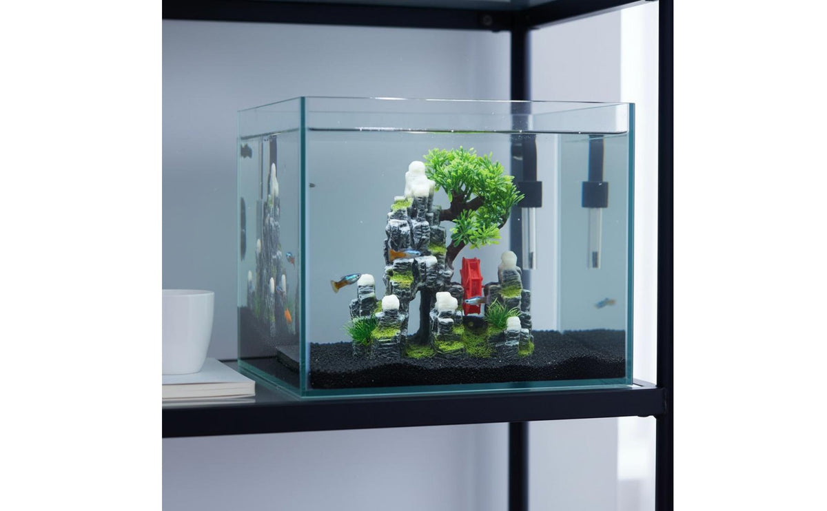 Artificial Mountain Landscape Water Safe Aquatic Pet Fishbowl Hideout Cave Aquatic Pet Fishbowl Hiding Cave Resin Rockery