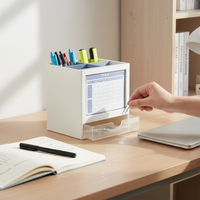 2027 Rotatable Pen Holder Desk Calendar with Schedule Planner & Monthly Notes