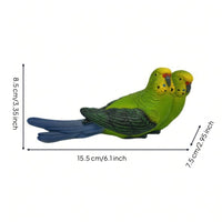 Parrot Figurine with Branch Carved Resin Parrot Statue Outdoor Ornament for Bonsai