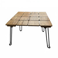 Rustic Design Tiled Wood Top Table Wabi-Sabi Design Living Room Furniture Long-Lasting Handmade for Tea Lovers, Apartment Dwellers, Homeowners, Small Areas, Lounge Area, Bedroom