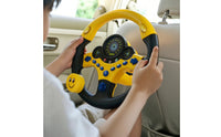 Driving Toy with Stand Floor-Standing Steering Wheel Toy with Base Simulation Steering Wheel Light and Sound Interactive