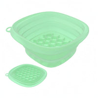Flexible Collapsible Ice Facial Basin Hexagonal Grid Portable Cold Treatment Basin Loop Handle Foldable Silicone Face Bowl Space-Saving