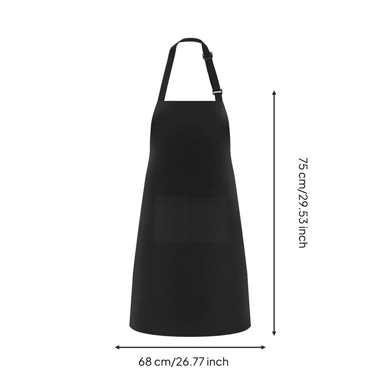 Kitchen Bib Apron Adjustable Cooking Apron Machine Washable Guard Wear for Chefs, Cooks, Cafe, Pastry Making