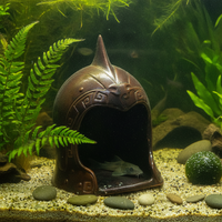 Aquarium Decoration Hideaway Helmet Skull Ceramic Breeding Cave for Fish Shrimp Reptiles