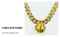 Pet Chain with Bell Decorative Gold Chain Pet Stylish Design for Cats, Dogs, Costume Accessory, Photo Shoots, Special Occasions