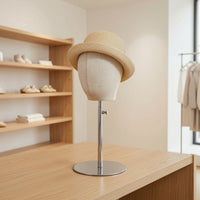 Adjustable-Height Mannequin Head with Stand Stainless Steel Hat Display Head Sturdy Hat Display with Base Long-Lasting for Studio