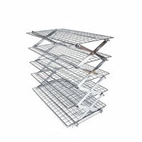 4-Tier Folding Rack Foldable Expandable Cooling Rack Multi-Layer Kitchen Organizer for Campers, Picnic