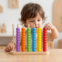 Child-Centered Bead Matching Toy Stacking Bead Sorting Board with Rods Educational Developmental for Homeschool