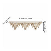 Carved Display Shelf Distressed White Finish French Decorative Wall Shelf Wood Construction for Photo Backdrop