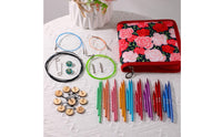 Lightweight Detachable Knitting Needle Set Rust-Resistant Interchangeable Circular Knitting Travel Friendly Interchangeable Circular Easy Storage for Knitters, DIY Crafters, Crafting, Outdoor