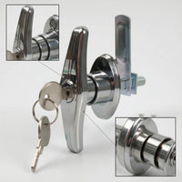 T-Handle Lock with Keys Keyed T-Handle Lock Chrome-Plated Zinc Alloy for Storage Door, Trailer