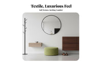 Round Upholstered Pouf space-efficient Design Small Stool Space-Saving for Bedroom, Kids