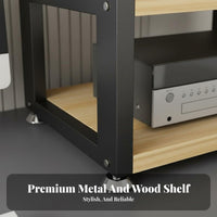 Space-Saving Desktop Amplifier Stand Ventilated-Air Design Audio Equipment Rack Sturdy Construction Audio Component Shelf Multifunctional for High-Fidelity Enthusiasts, Audiophiles, Living Room