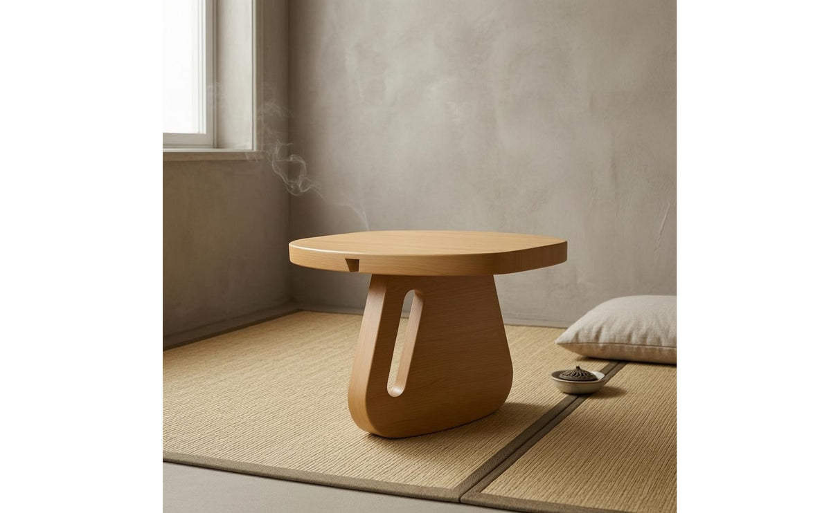 Wooden Mindfulness Stool Two-Piece Meditation Stool Oval Seat Exercise Accessory for Balance Training