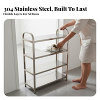 Space-Saving Stainless Steel Shoe Rack Reinforced Design Multi-Tier Shoe Shelf Heavy Duty Multifunctional for Apartment Dwellers, Homeowners, Entryway, Bathroom, Dorm Room, Small Areas