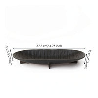 Fruit Tray Distressed Centerpiece Bowl Retro Metal Bowl with Footed Base for Living Room