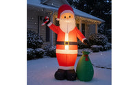 Giant Inflatable Santa with Gift Bag Easy Inflation Santa Inflatable with Gift Bag Built-in LED Lawn Decorations Bright for Storefront
