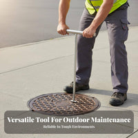 Multi-Functional Manhole Cover Hook Rust-Resistant Manhole Cover Lifter Heavy Duty for Municipal Workers, Construction Sites, Warehouses