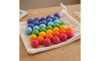 35 Pieces Child-Centered Wooden Balls with Bag Natural Polish Finish Color Sorting Toy Matte Sorting Balls Smooth for Toddlers, Preschoolers, Kids, Home, Classroom