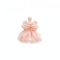 Fairy Design Dog Princess Dress Layered Ruffles Bowknot Pet Dress Snap Button Closure Small Dog Tutu Skirt Breathable for Cats, Parties, Photo Shoots