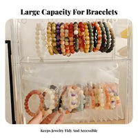 Dust-Proof Clear Bracelet Storage Box Large Capacity Acrylic Jewelry Display Case Space-Saving Design for Women, Teenagers