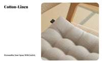 Minimalist Design Solid Color Cotton Linen Chair Pad Soft and Skin-Friendly Wabi-Sabi Aesthetic Seat Pad Portable for Students, Bench, Sofa