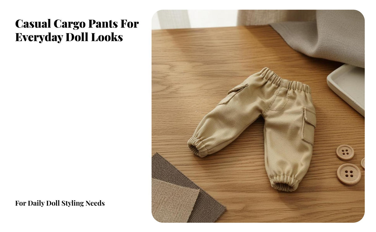 OB11 Doll Cargo Pants Side Pockets 1/12 BJD Doll Trousers Elastic Waist Miniature Pocket Pants for Hobbyists, dioramas Display