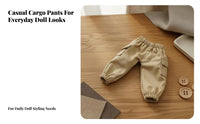 OB11 Doll Cargo Pants Side Pockets 1/12 BJD Doll Trousers Elastic Waist Miniature Pocket Pants for Hobbyists, dioramas Display