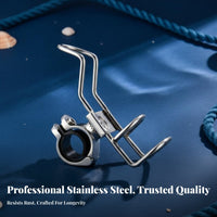 Stainless Steel Boat Rod Holder Clamp on Fishing Rod Holder Boating Accessory 360° Rotation Sturdy Duty