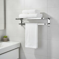 Bath Towel Shelf with Double Towel Bar-Oxidation-Resistant Resistant for Washroom