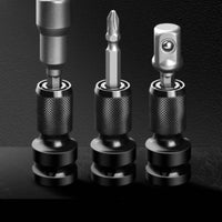Knurled Grip Hex Square Adapter Spring-Loaded Hex to Socket Adapter Telescoping Sleeve Power Drill Socket Driver Adaptor Anti-Slip