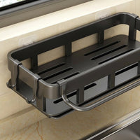 Bathroom Sink and Faucet Rack, Carbon Steel Over the Dish Drying with Hanging Towel Bar, No-Drill Drain Basket for Students
