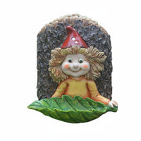 Whimsical Design Elf Girl Bird Feeder Decorative Hanging Tree Hugger Feeder Weather Resistant for Gardeners, Homeowners, Lawn, Patio, Porch