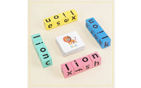 Letter Matching Toy Wooden Spelling Game Alphabet Blocks Color-Coded Flash Cards Phonics for Preschoolers, Homeschool, Classroom