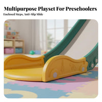 Multifunctional Toddler Slide Swing Set 3-in-1 Design Toddler Slide and Swing Set Safety Material Indoor Plastic Playset Non-Slip Steps for Toddlers, Babies, Preschoolers, Playroom, Living Room, Nursery, Backyard