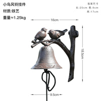 Decorative Rustic Wall Bell with Pull Cord Vintage Cast Iron Bell with Bracket Weather-Resistant Door Chime Easy to Install for Gardeners, Yard, Doorway