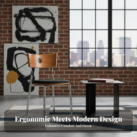 Vintage Aesthetic Wood and Metal Chair Space-Saving Dining Seating Minimalist design Household Furniture sturdy Construction for Apartment Dwellers, Interior Designers, Kitchen, Bistro, Living Room, Home Office