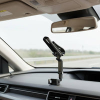 Shockproof Sun Visor Phone Mount Universal Compatibility Fasten-on Phone Holder Eye-Level View Mobile Accessory 360° Rotatable for Kitchen