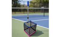 Pickleball Picker Upper Portable Pickleball Hopper Holder with Handle Basket with Telescopic Handle for Coaches
