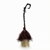 Witch Broom with Mesh Skirt Handheld Gothic Witch Broom Cosplay Masquerade for Cosplayers, Stage Costumes, Photo Shoots