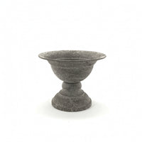 Antique-Style Decorative Vessel Vintage Metal Urn Distressed Pedestal Bowl Rustic for Wedding Centerpieces, Boutique Displays