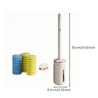 Wall Mounted Toilet Brush Space Saving Toilet Brush with Holder Compact Replaceable for Bathroom