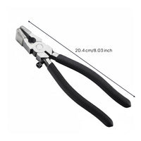 Flat Jaw 8-Inch Holding Pliers Narrow Head Metal Pliers Adjustment Screw Gripping Tools Black Coated Handles