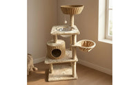 Multi-Level Cat Climber Woven-Look Multi Level Cat Climber Suspended Bowl Seat Climbing Frame