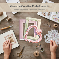100 Sheets Vintage Photo Frame Decorative Stickers for Scrapbooking Journals Planners