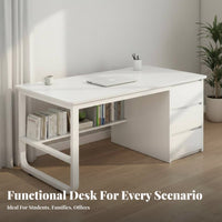 Modern Learning Desk Stable Structure Rectangular Office Desk Sturdy and Hard-Wearing Home Office Workstation for Students, Gaming Aficionados